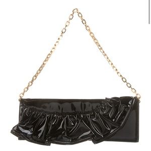 Valentino Vintage Patent Leather Ruffle Clutch
